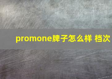 promone牌子怎么样 档次